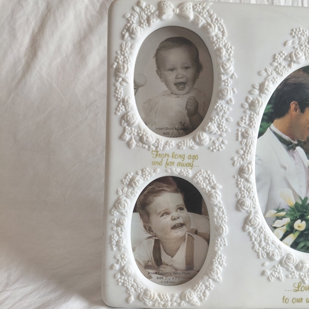 Russ White Floral Wedding Couple Photo Picture Frame - Picture 4 of 7